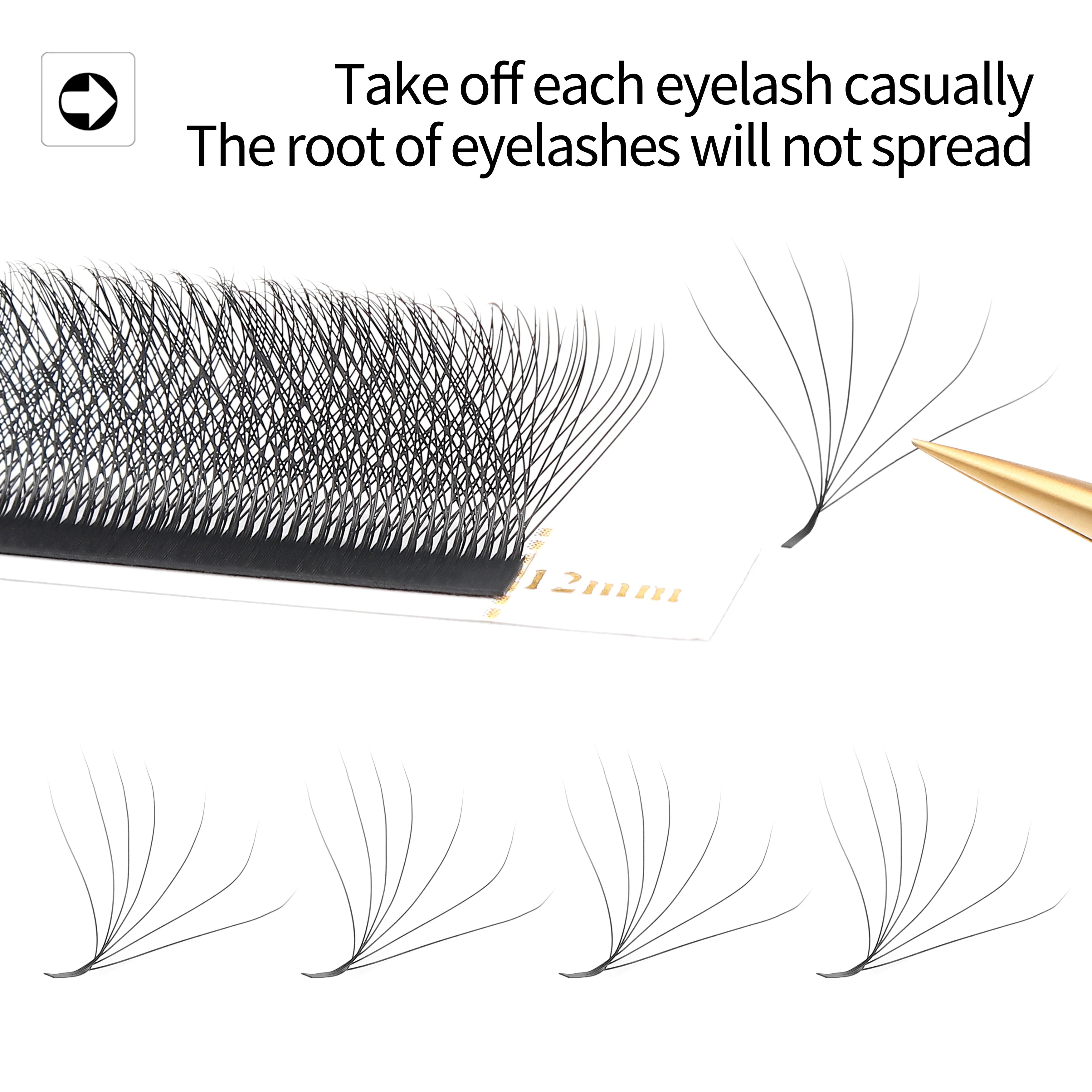 XIUSUZAKI W Shaped Bloom 2D 3D 4D 5D 6D 7D 8D Automatic Flowering Premade Fans Eyelashes Extensions Natural yy Individual Lashes False Eyelashes 7D-W Tidesmit