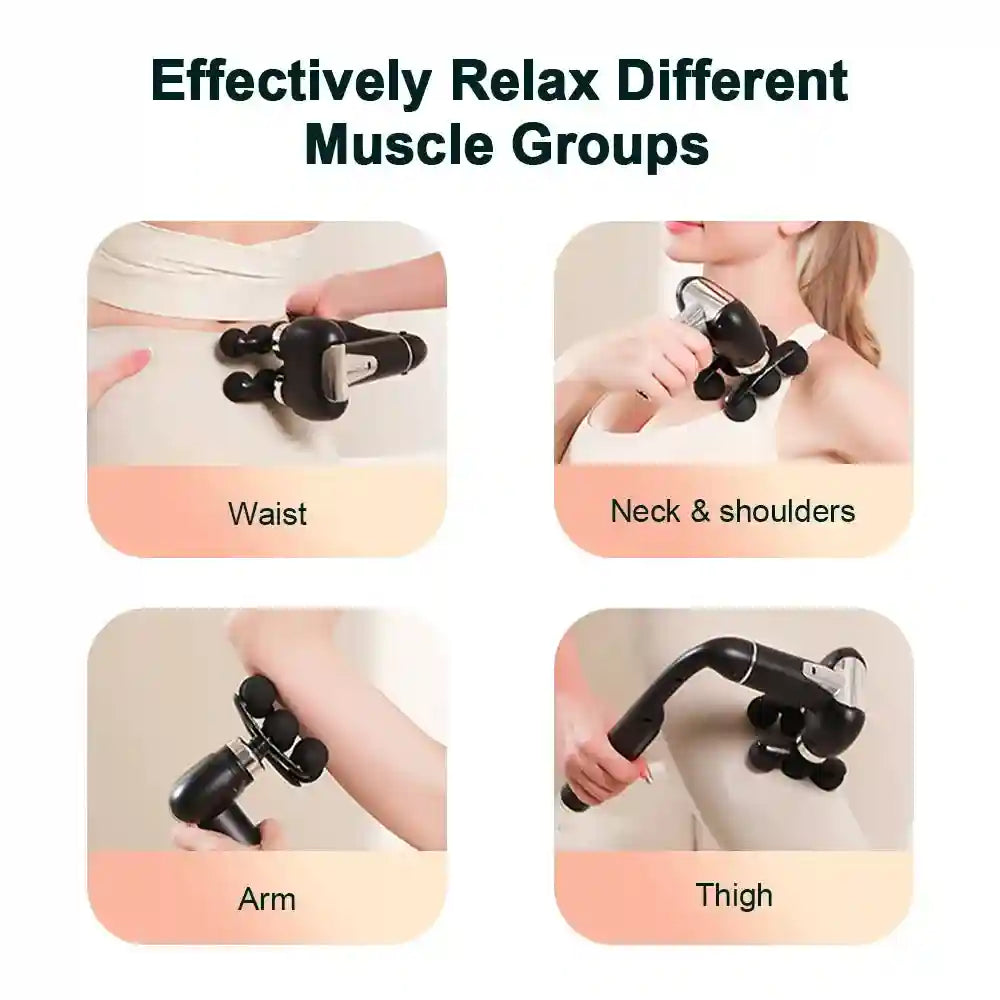 Fascia Gun 6-Head Percussive Therapy Deep Tissue Muscle Massager Fascia Gun Tidesmit