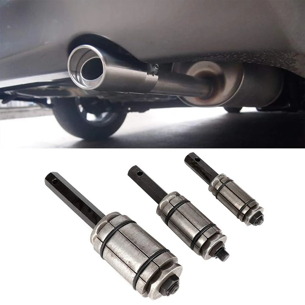 Podofo 1-1/8"to 3-1/2" Exhaust Pipe Expander Muffler Dent Remover Tube Spreader Tool Set with Box for Auto Car