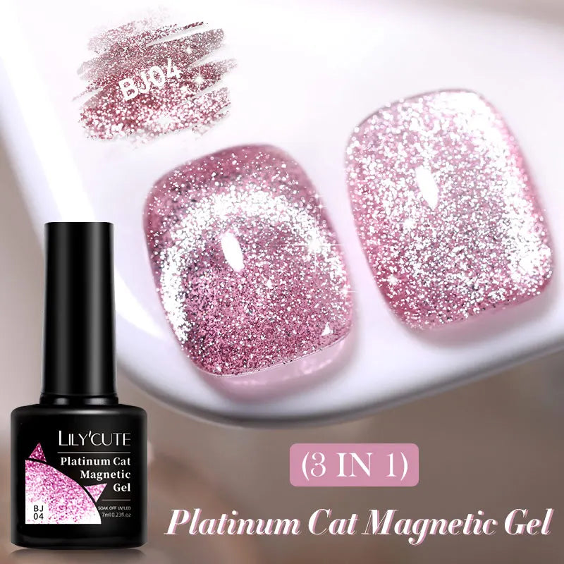 Magnetic Cat Eye Gel Nail Polish – Reflective UV Soak Off Kit Permanent Makeup Machines LC-BJ04 Tidesmit