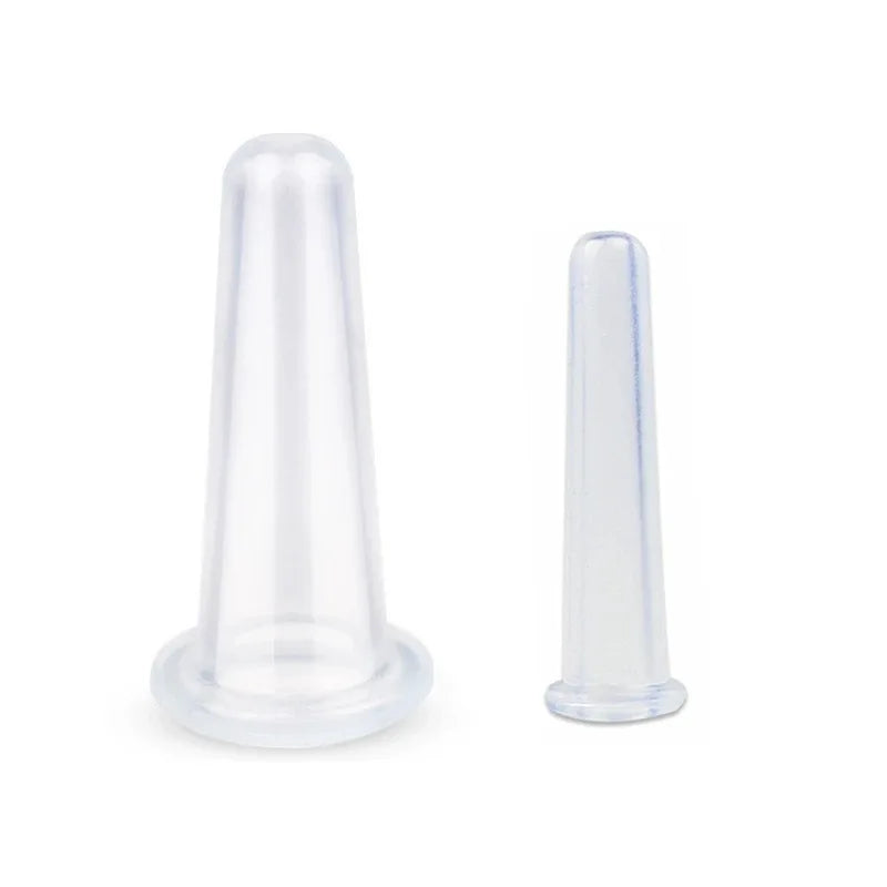 Silicone Vacuum Cupping Set for Facial Lift and Deep Tissue Recovery Back Massage Instrument 2pcs White Tidesmit
