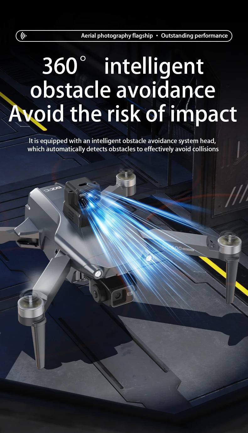 8K FPV Camera Drone with Laser Obstacle Avoidance and 3-Axis Gimbal Tidesmit