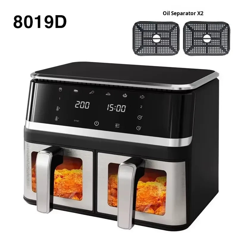2026CE CE Wholesale 1400W Smart Electric Deep Fryer Commercial Portable Air Fryer Digital Oil Free Basket Oil 8L Capacity for