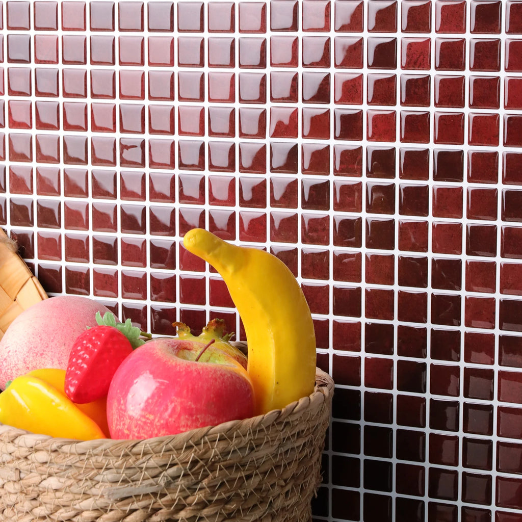 10 Sheets Brick Wall Stickers 3D Mosaic Patterned Vinyl Tiles Marble Textured Surface Wallpaper For Home Application