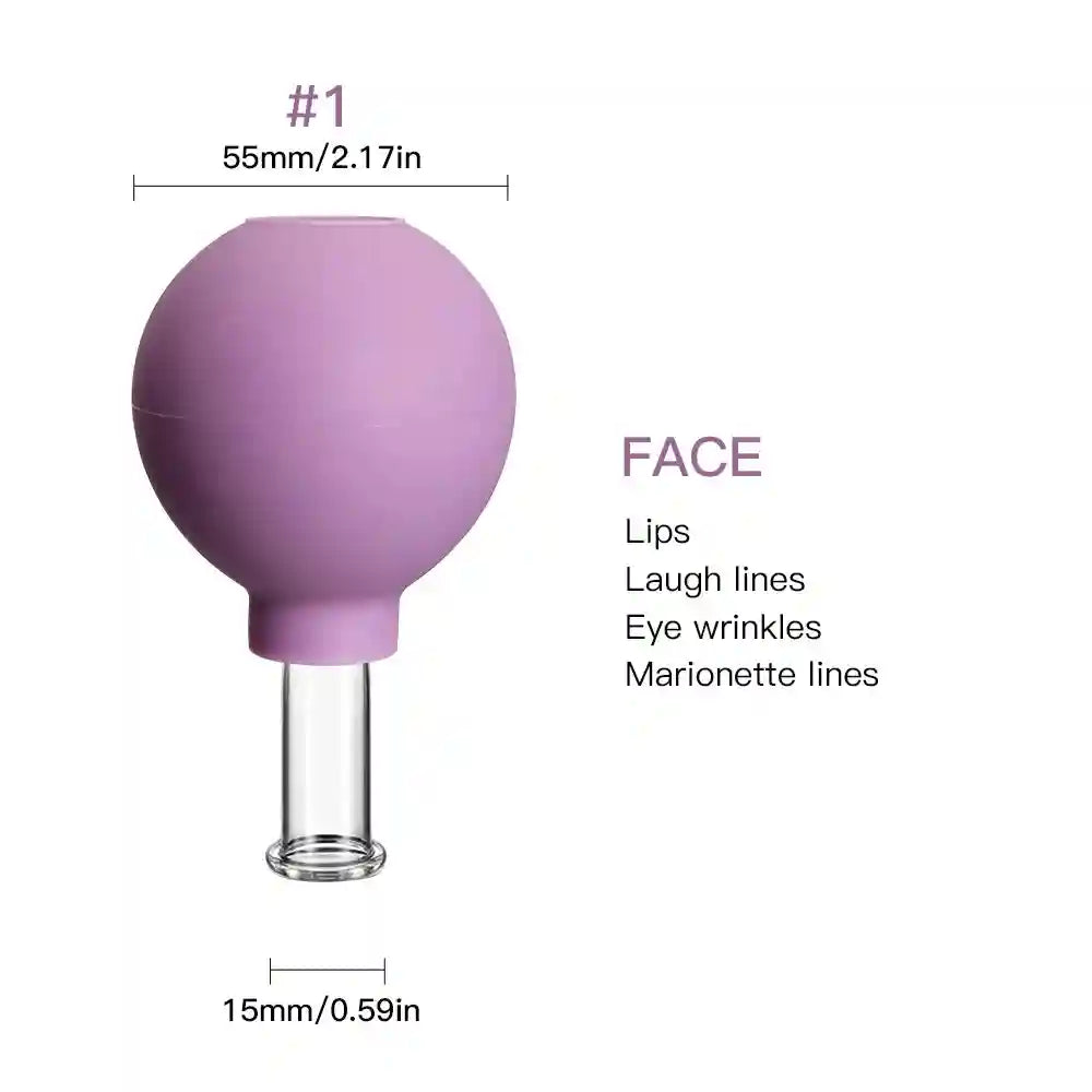 Facial Cupping Set for Skin Lifting and Anti-Wrinkle Massage Therapy Eye Massage Instrument Purple-1 Tidesmit