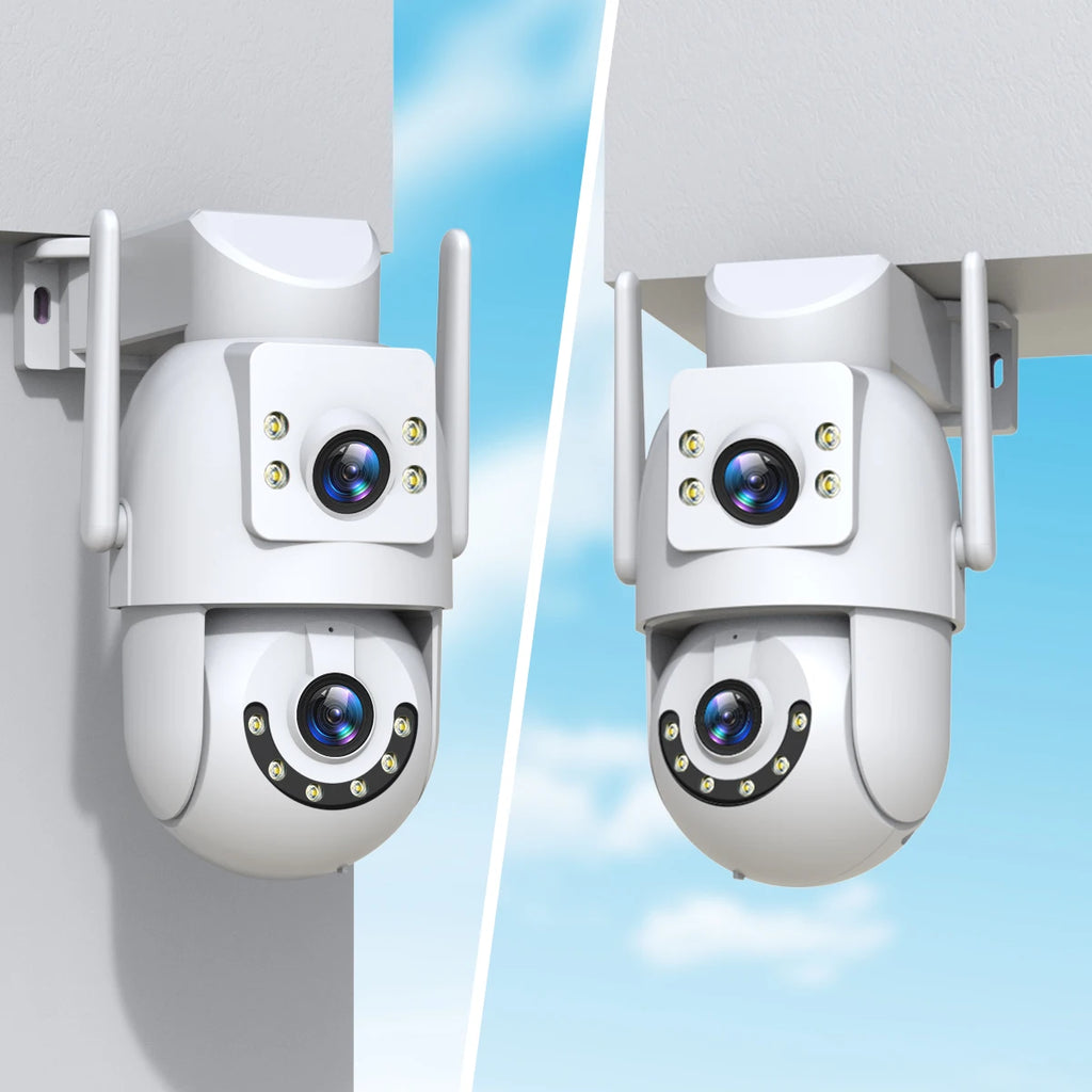 Jooan 6K 10MP WiFi Surveillance Camera,Dual Lens Dual Screen,5X Digital Zoom,Auto Tracking,ONVIF, Outdoor Security PTZ IP Camera