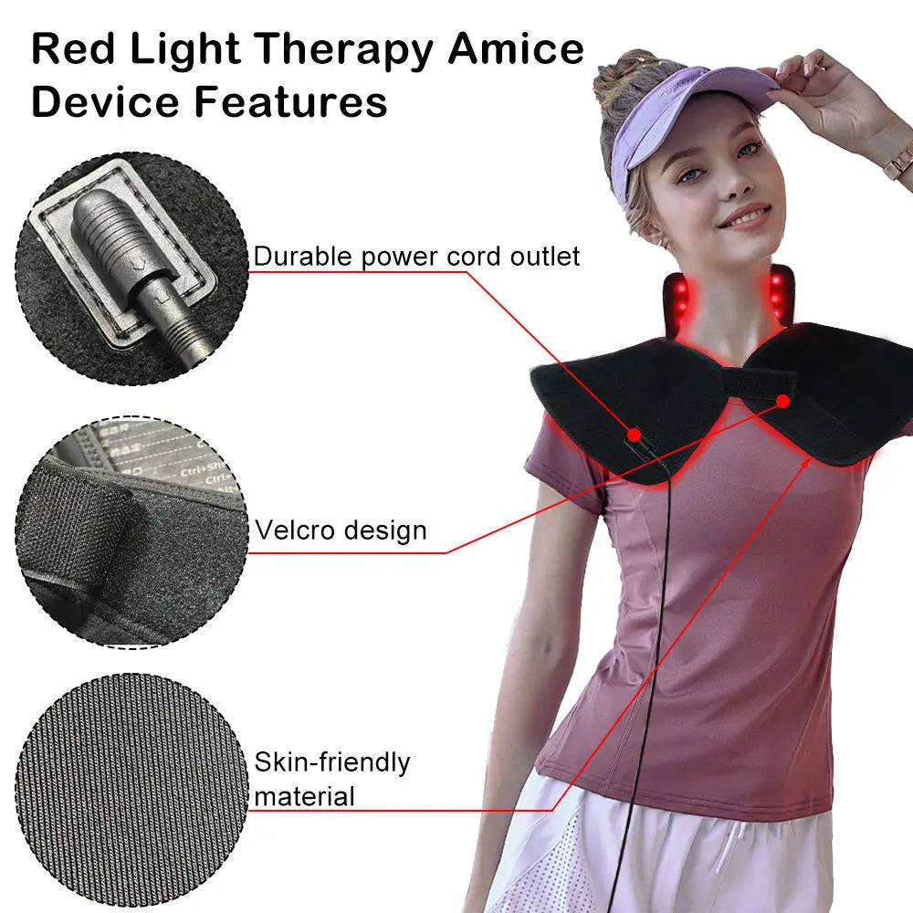 Red Light Therapy Pad for Muscle Relief with 288 LEDs Infrared Heat Massage Chairs Tidesmit