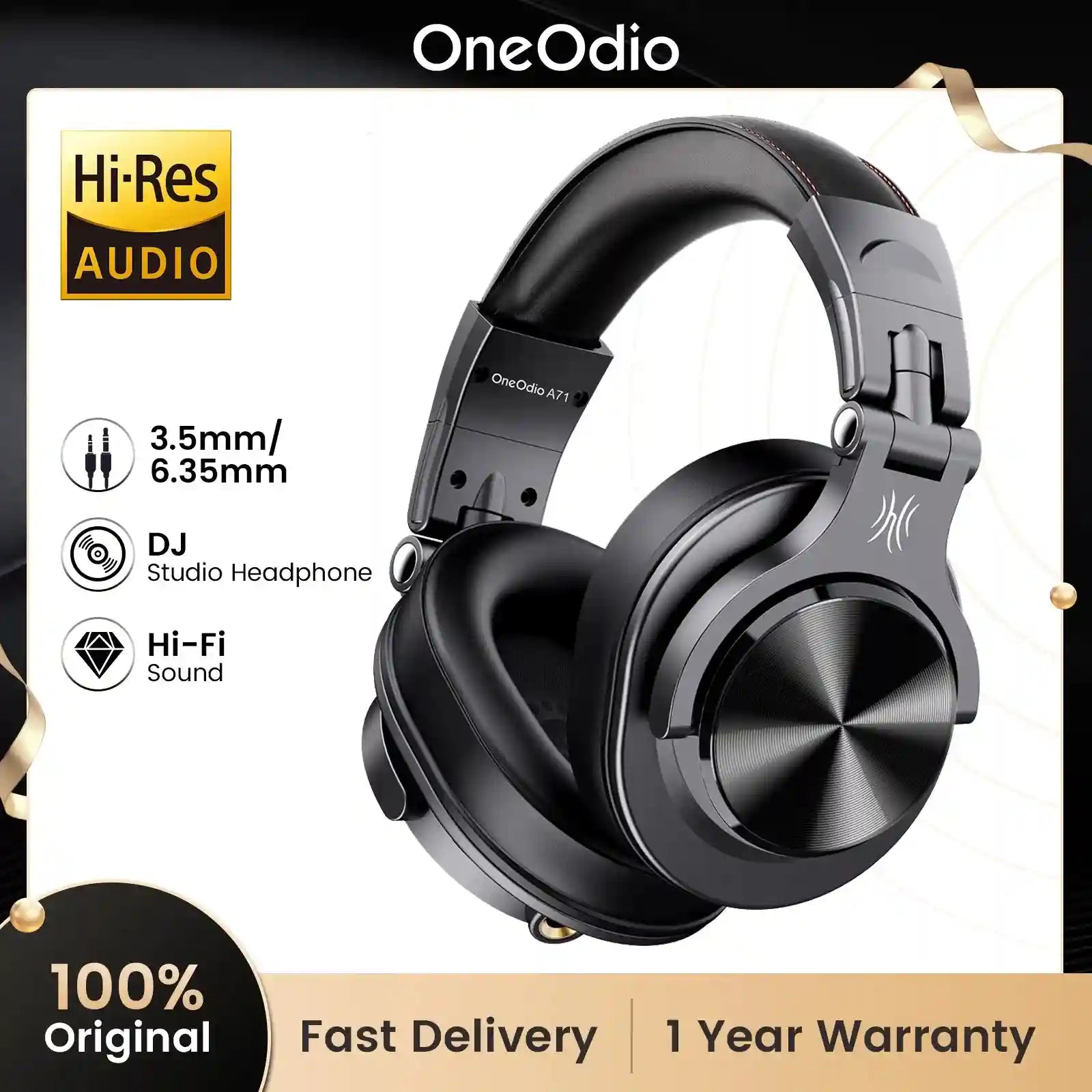 Tidesmit A71 Studio DJ Wired Headphones - Over-Ear Stereo Monitor Tidesmit