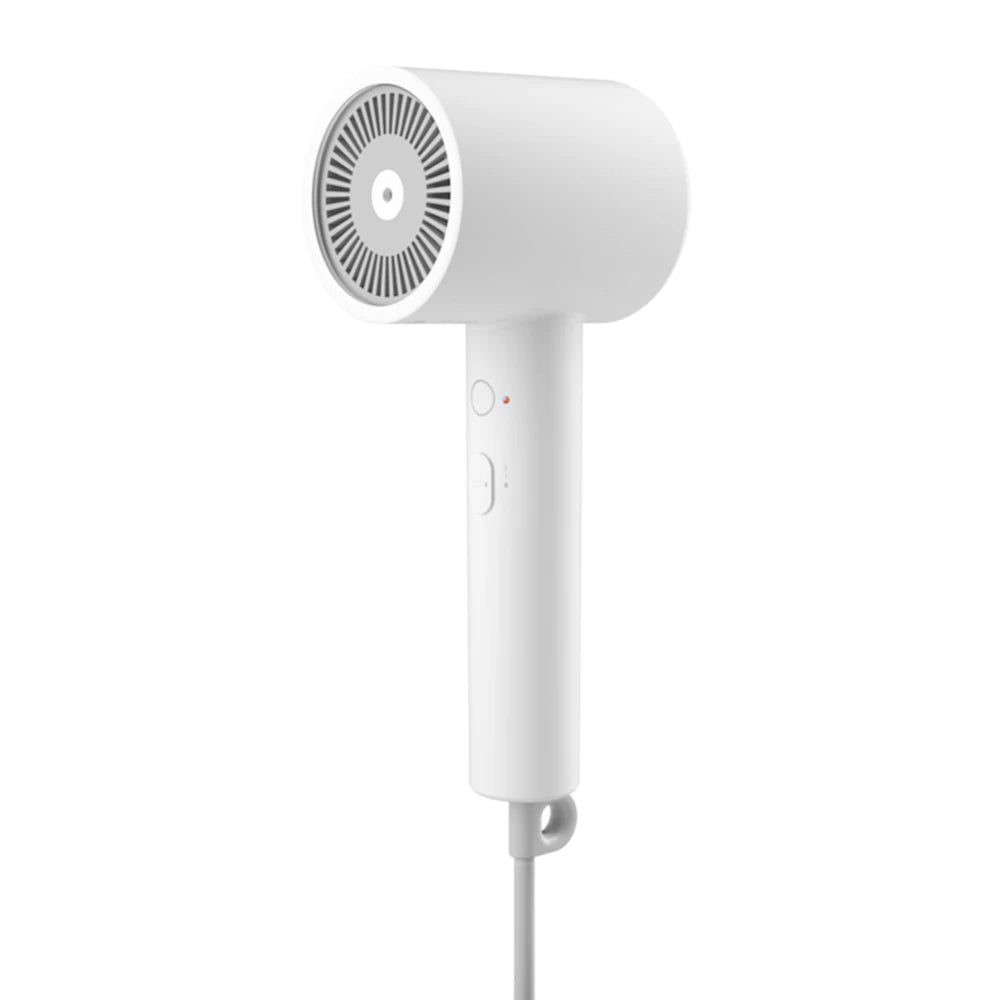 Xiaomi Mijia H300 white ionic hair dryer, 1600W compact professional hair care tool with speed settings and cord loop.