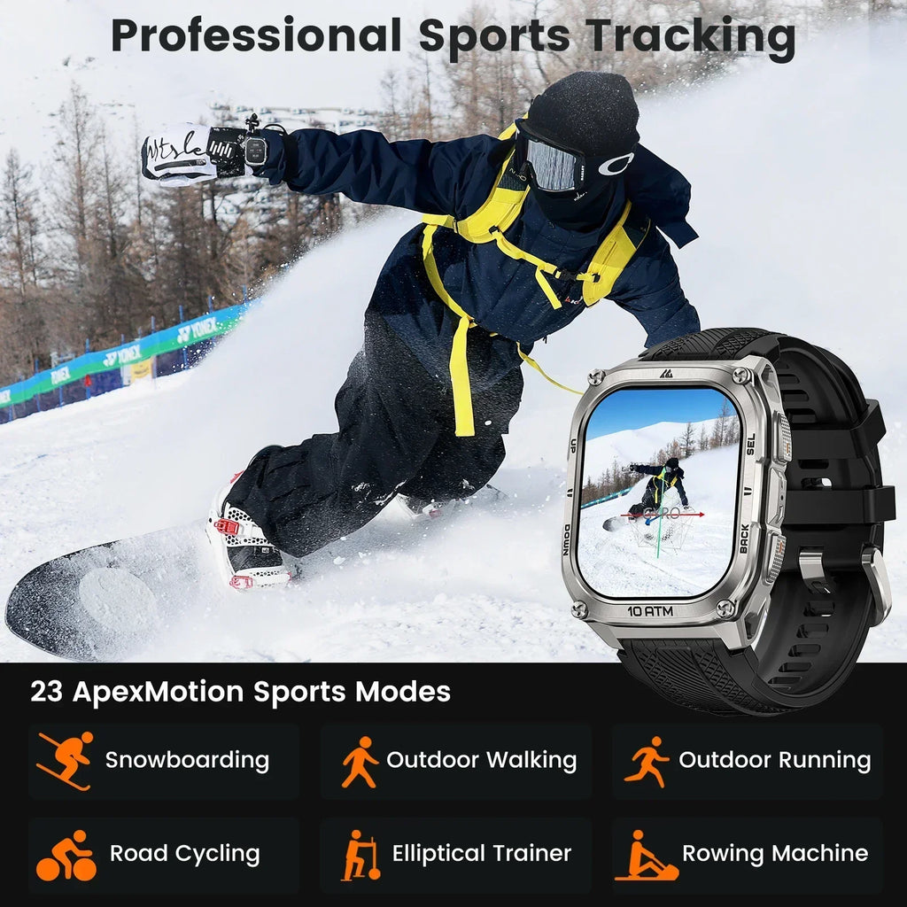 2025 KOSPET Tank M4 Rugged Smart Watch Stainless Steel GPS Offline Maps 10ATM 45M Freediving 24/7 Health Monitor for Android iOS