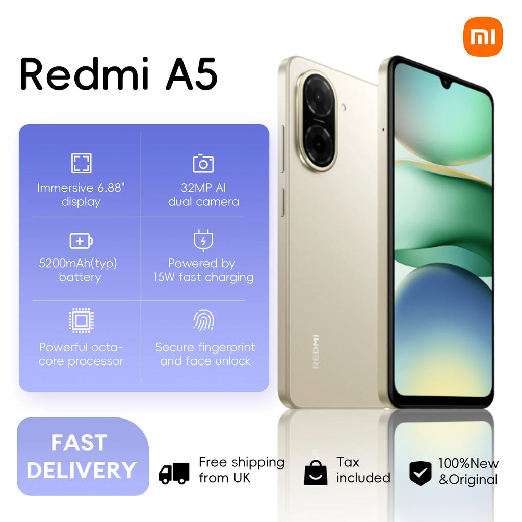 Xiaomi Redmi A5 Smartphone 128GB - 120Hz Fast Display AE Tidesmit