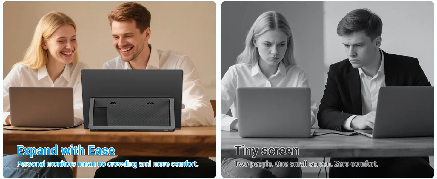 VEOUT 14-inch Portable Laptop Display, 1080P FHD Frameless IPS Ultra-Thin Travel Monitor with Adjustable Stand, Sleek Lightweight Design, Lag-Free Smooth Motion, Great for Daily Remote Office Work