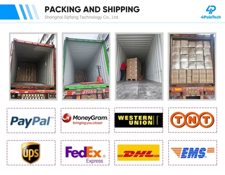 7-inch screen inkjet printer packing and shipping collage with shipping carrier logos