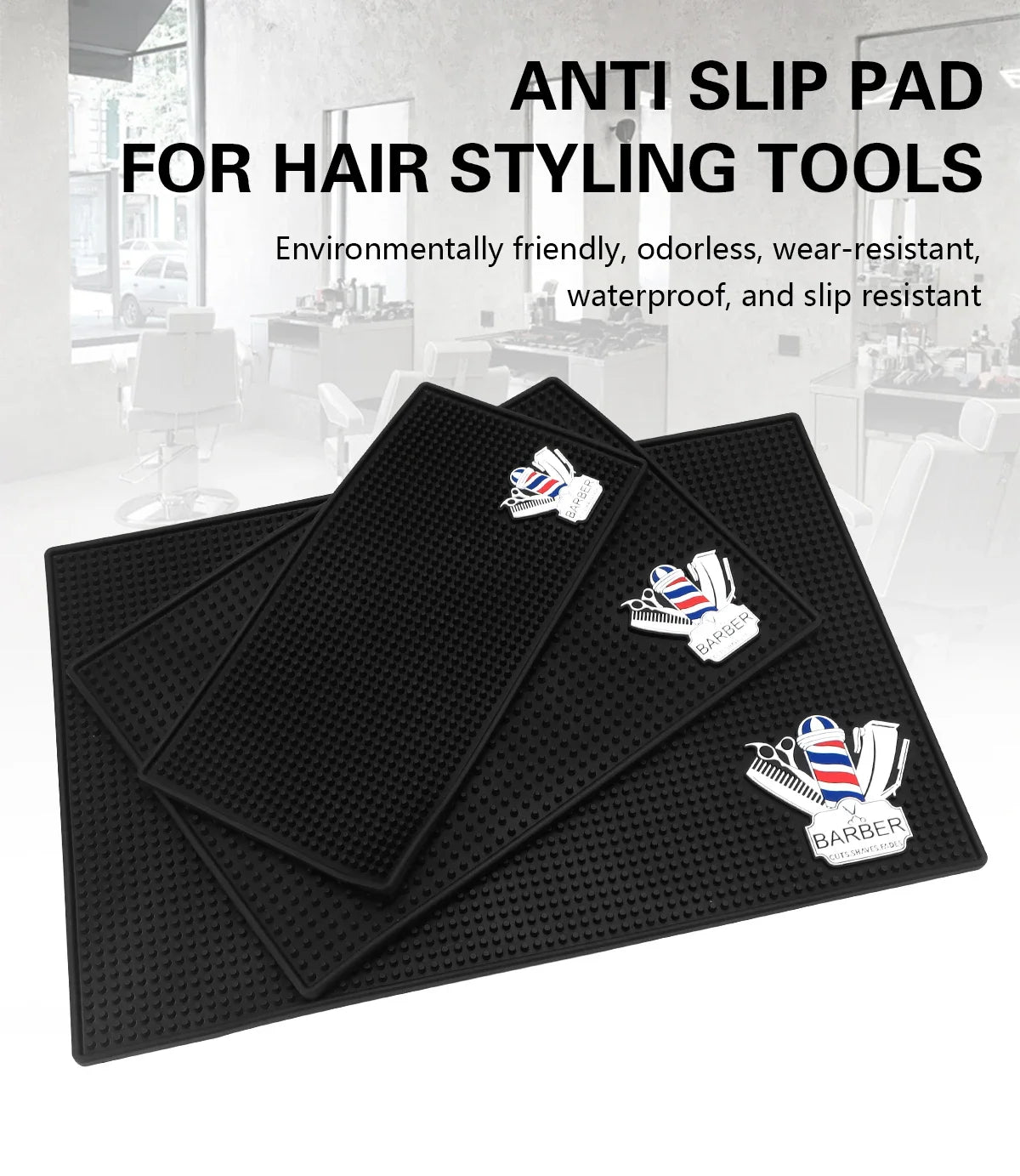 Barber Station Mat - Heat Resistant Non-Slip Tool Pad | Tidesmit Massage Chairs Tidesmit