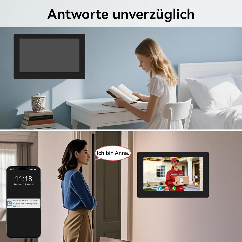 New 10 Inch Wifi Video Door Bell Intercom System with RFID Doorbell Camera Family Multi Nits Apartment Video Door Phone Intercom