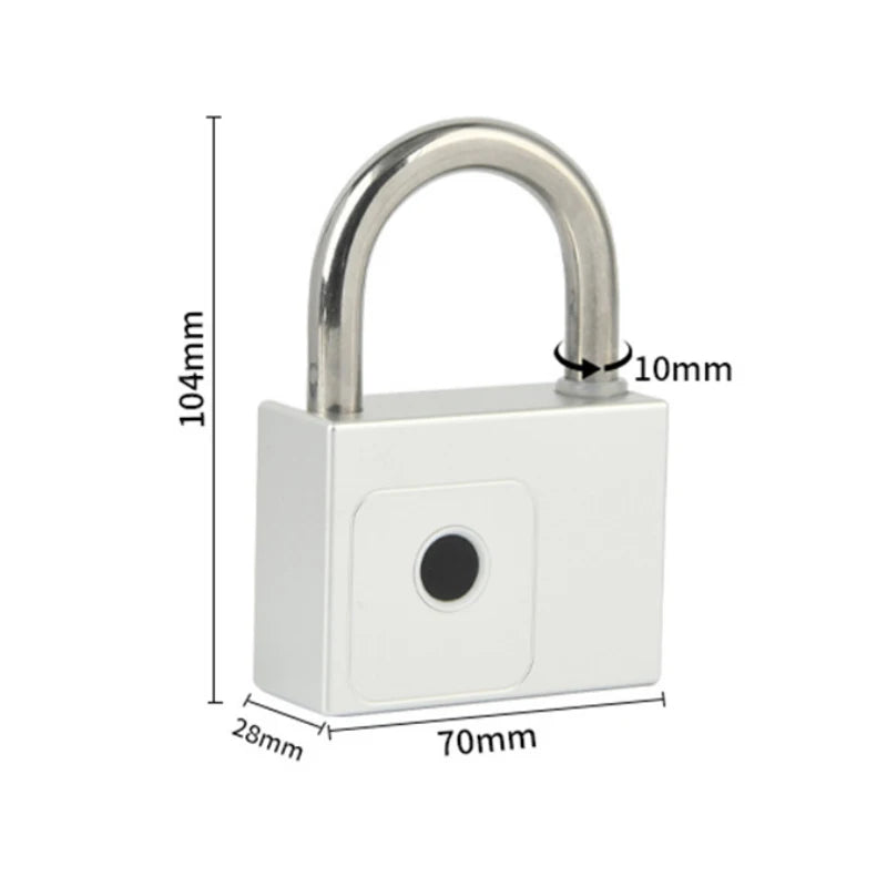 Tuya Fingerprint Padlock Bluetooth Smart Home Door Lock 20 Groups Fingerprint Safe Backup Key USB Charging For Home House Garage