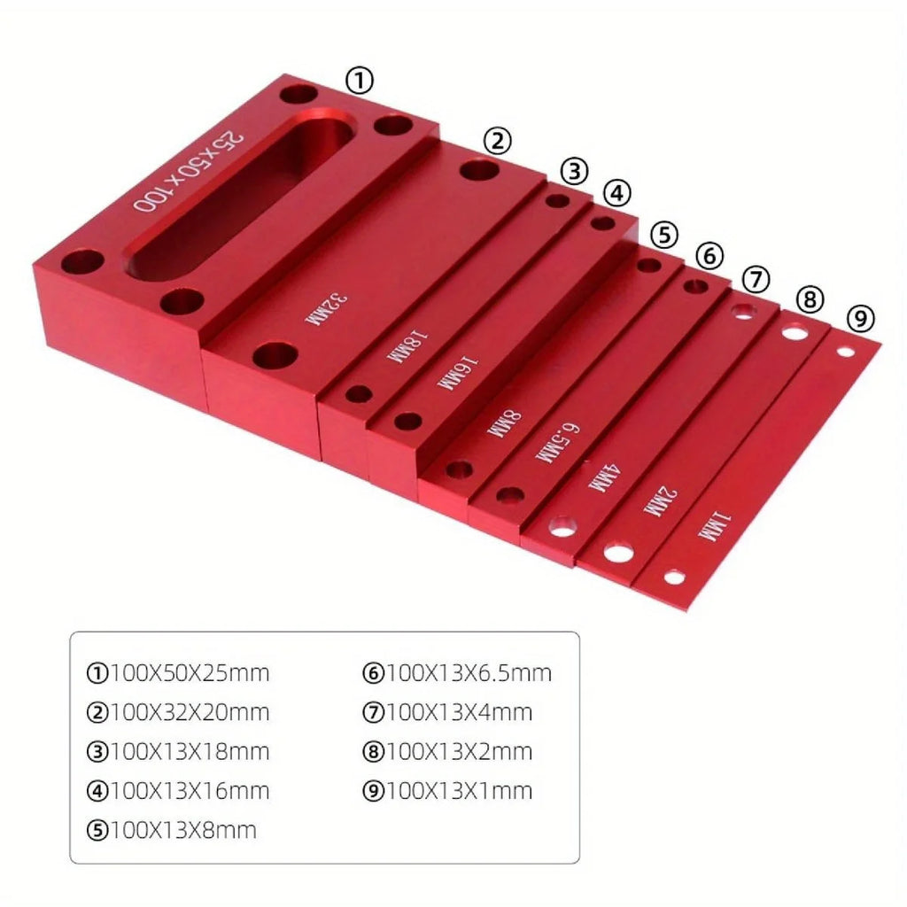 9Pcs Metric Setup Blocks Height Gauge Set - Precision Setup Bar Blocks W/ Size Markings - Stackable Woodworking Measuring Bars