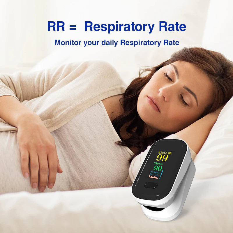 Resoxy Pulse Fingertip Oximeter Heart Rate Blood Oxygen Saturation Monitor TFT Display For Android Apple Apps Bluetooth Oximeter