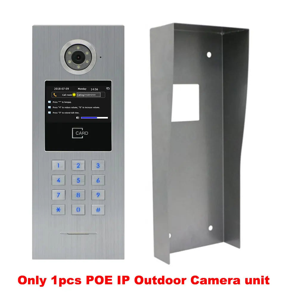 Tuya Smart Life WiFi 7 Inch Wireless HD Video Doorbell Intercom POE Switch 1-999 Unit Large Building Apartment Door Phone System