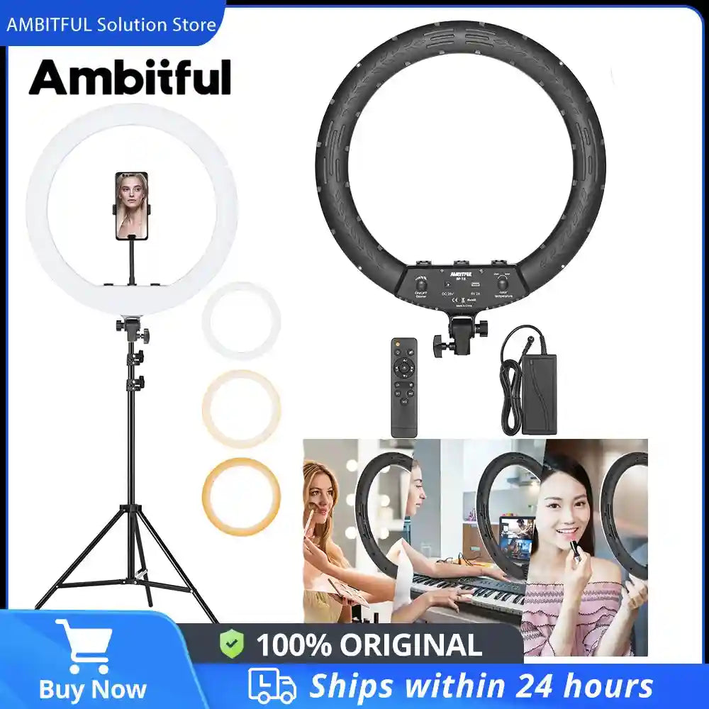 21-Inch LED Ring Light with Adjustable Color Temperature and Tripod Kit Tidesmit