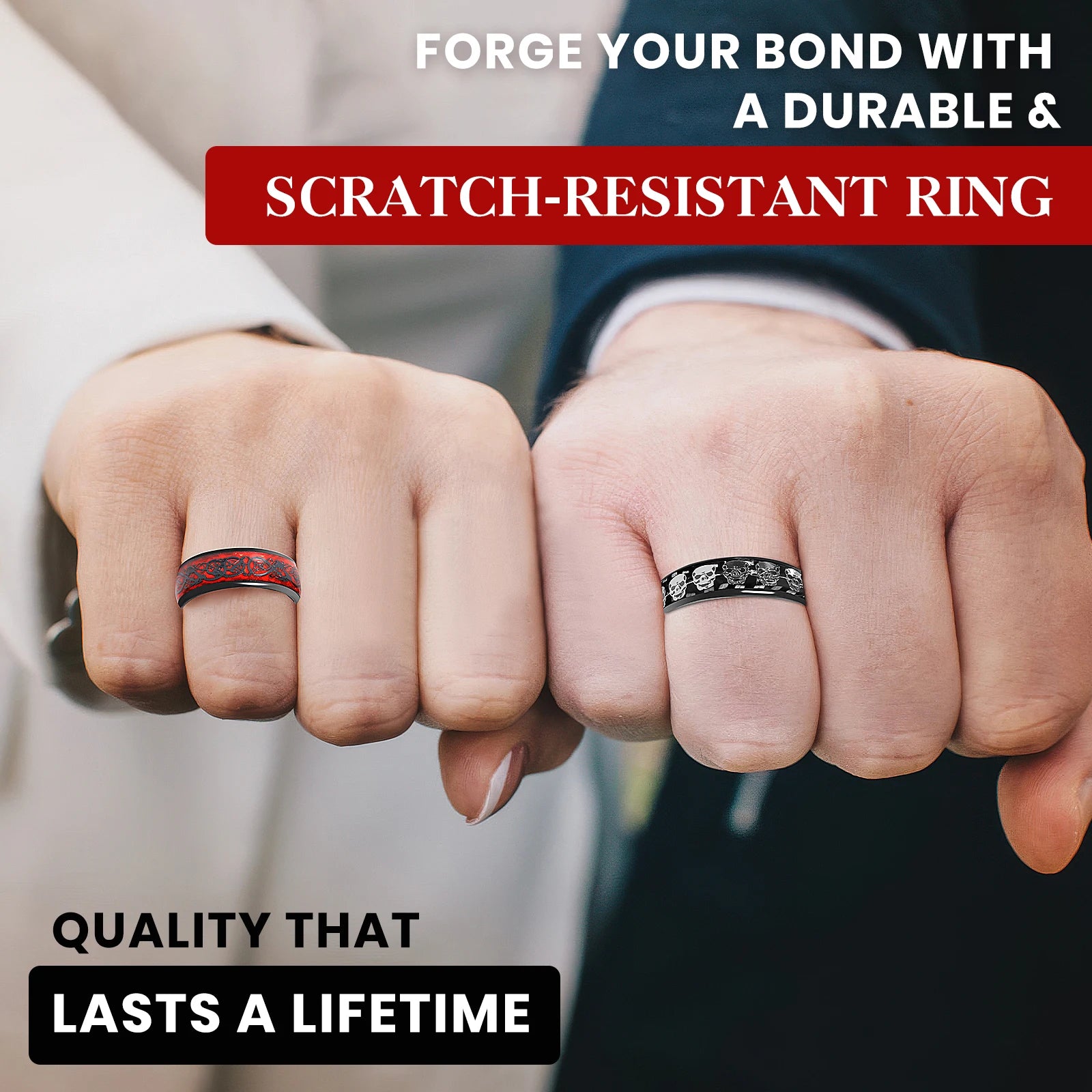Smart Health Ring Carbon Fiber Skull - Biometric Fitness Tracker Tidesmit