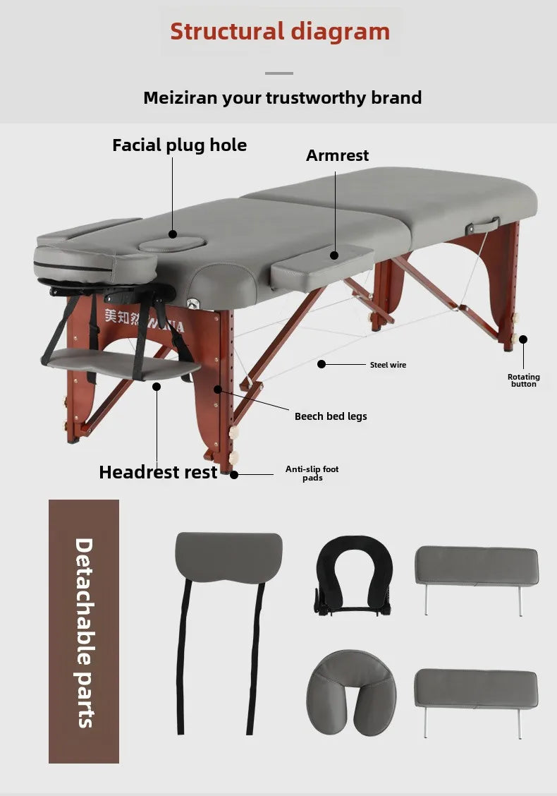 Portable Massage Table Foldable Bed for Professional Muscle Relief Massage Chairs Tidesmit