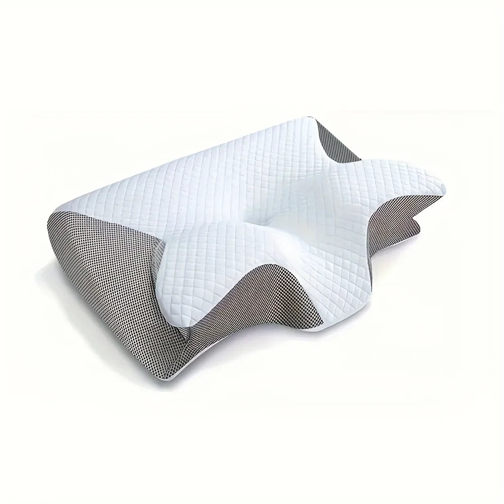 Ergonomic Neck Pillow for Muscle Relief - Contoured Gray Tidesmit Back Massage Instrument Tidesmit