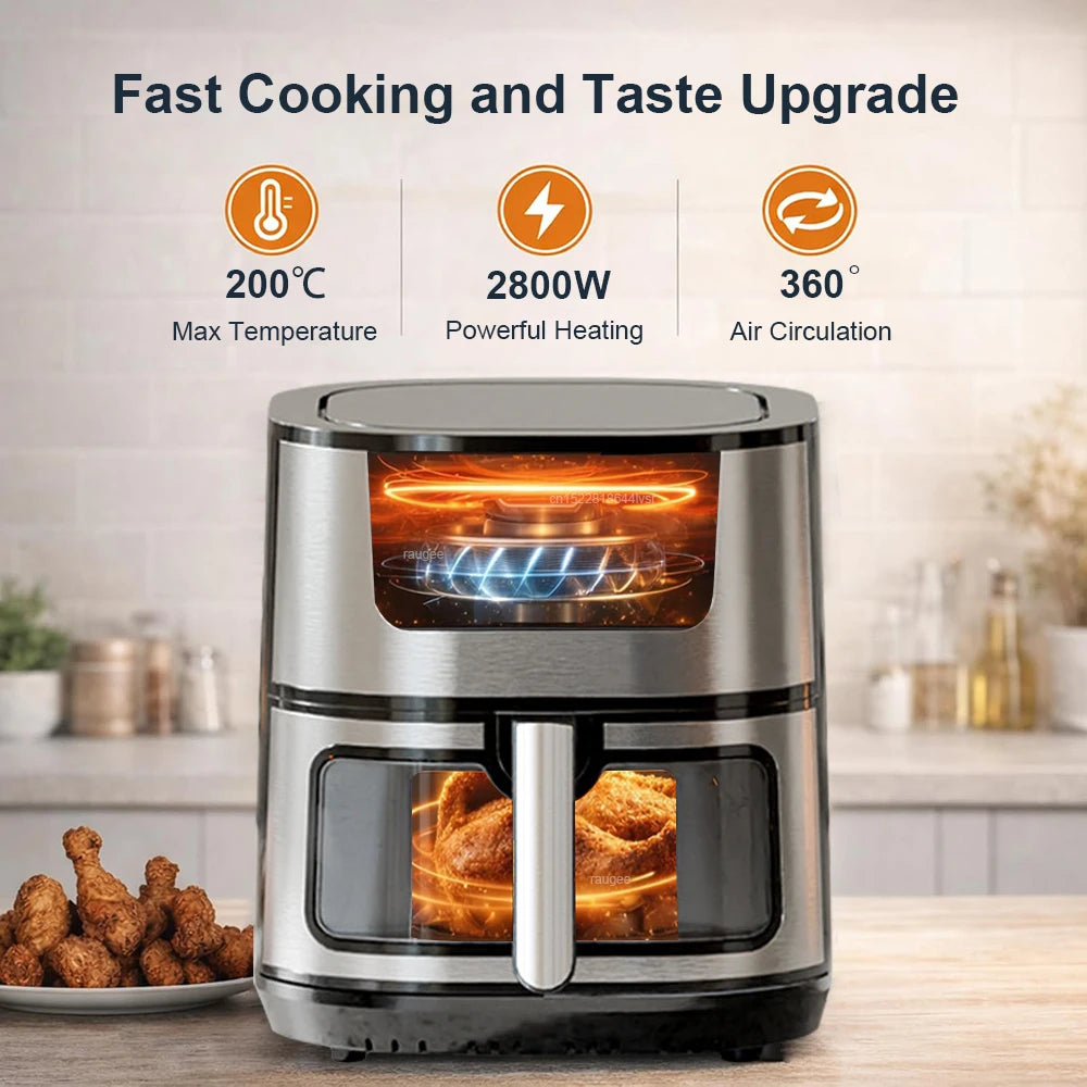 Air Fryer with 8L Large Capacity Electric Air Fryers without oil Airfryer Oven for Chicken Wings Fries Chips Cooker Air Fryer