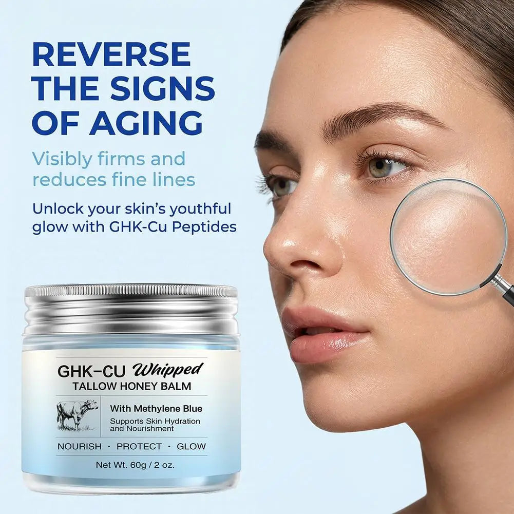 1/2/3pcs Ghk-Cu Beef Tallow Honey Balm Repair Dry Skin Deep Hydration Nourish Non-Greasy Brightening Even Skin Whipped Tallow Ho