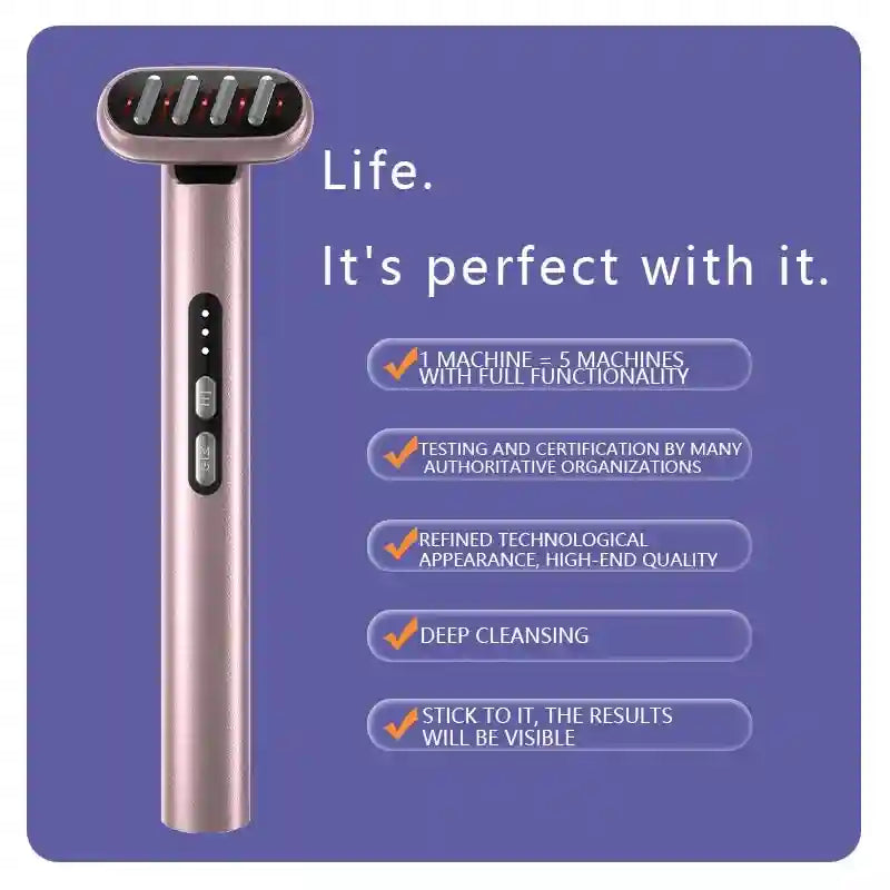 Tidesmit Microcurrent LED Face Massager Wand - Portable Skin Tool Massage Roller Tidesmit