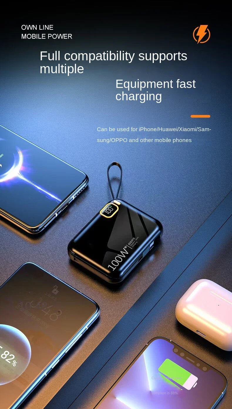 Tidesmit 50000mAh Fast Charging Power Bank with Detachable Cable Tidesmit
