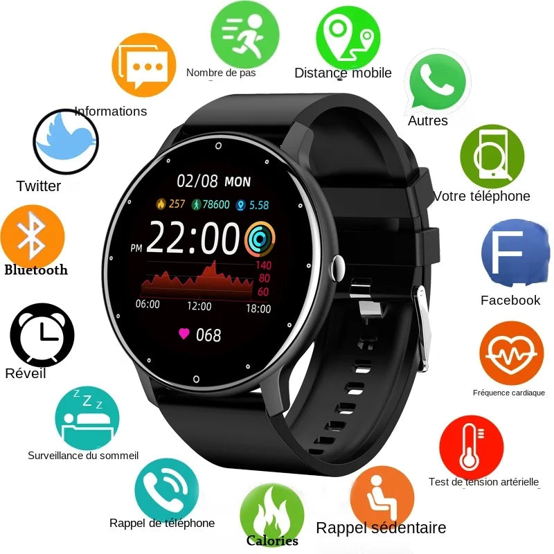 ZL02D Men Smart Watch Full Touch Screen Sport Fitness Tracker IP68 Waterproof Bluetooth Smartwatch for Men Women Smartphone 2023