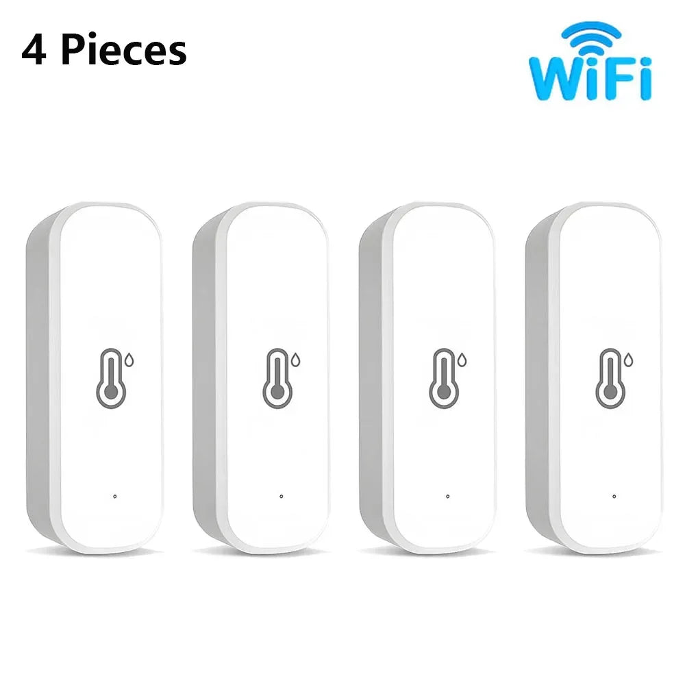 WiFi Temperature Humidity Sensor – Smart Home Remote Climate Monitor 4 Pieces Tidesmit