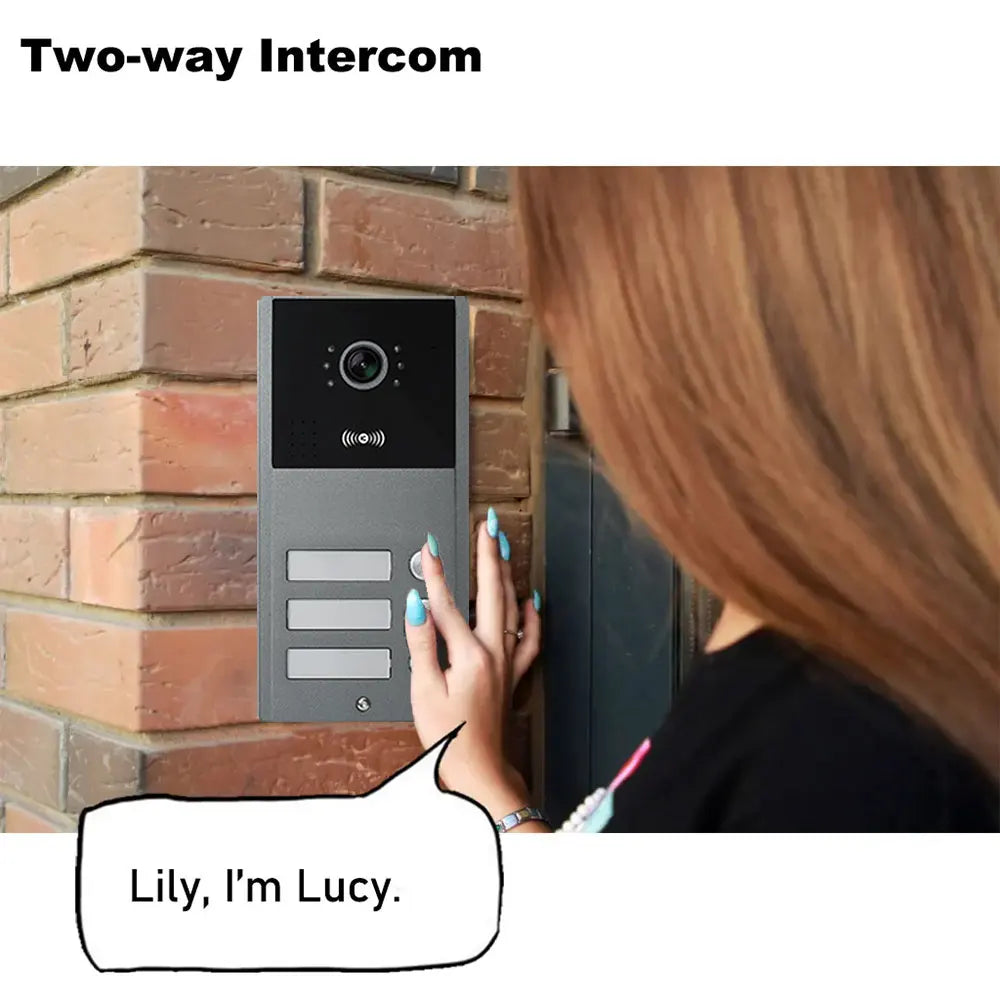 2/3/4 Unit Home Video Intercom for Apartments Residential Intercom Doorbell Wifi Video Door Phone System with RFID Card Unlock