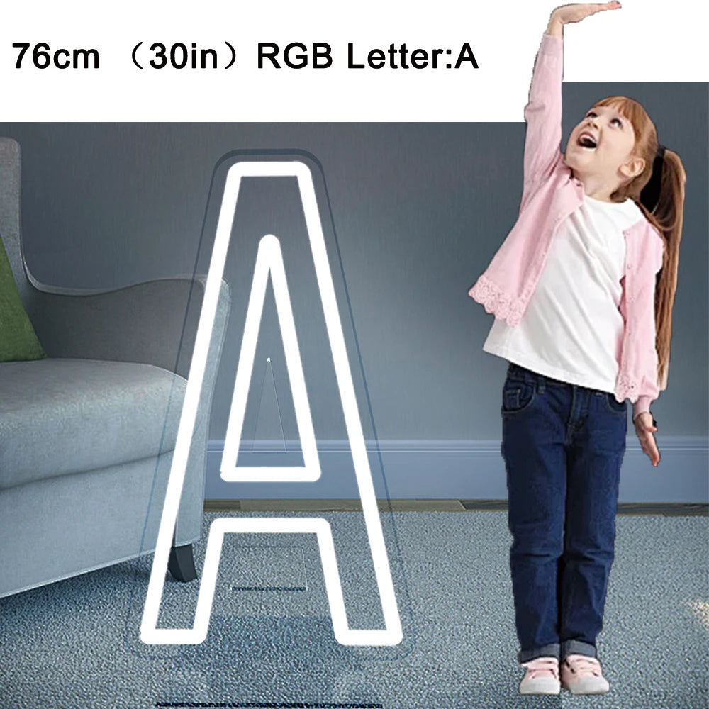 76cm Tall LED Alphabet Light Up Letters for Professional Event Decor 76cm A White Tidesmit