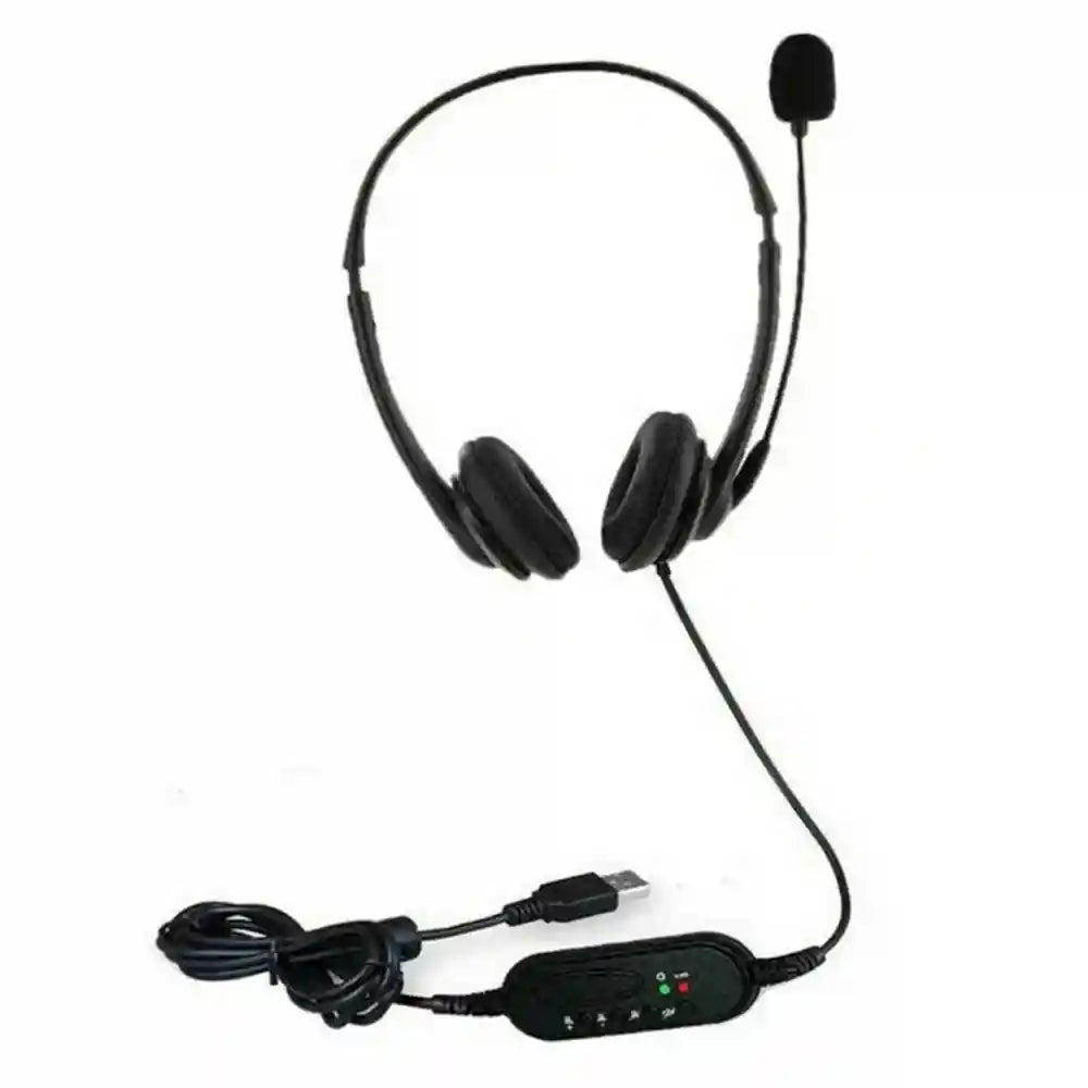 USB Computer Headset with Noise Cancelling Microphone - Black Tidesmit black China Mainland Tidesmit