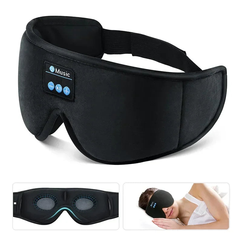 Bluetooth Sleeping Headphones Eye Mask – Soft Wireless Headband for Sleep Tidesmit