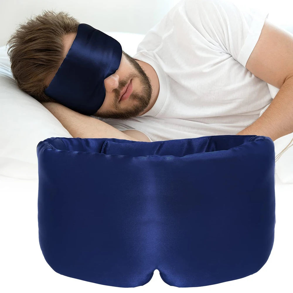 100% Mulberry Silk Sleep Mask Soft Padded Eyemask Eyeshade Blocking Light for Travel & Nap Comfortable Sleeping Eyepatch