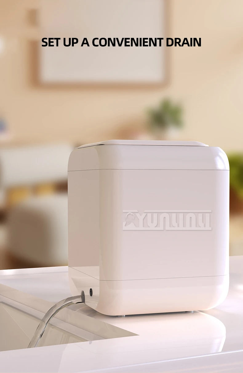 Tidesmit 12L portable mini washing machine with drying function, showing detailed control panel and side view