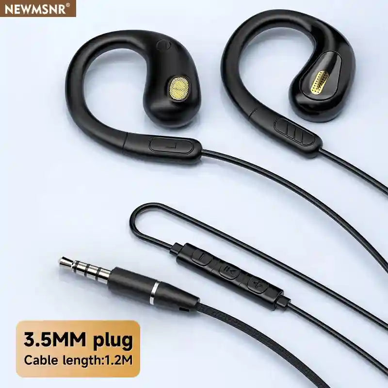 Wired Earbuds with Mic and 9D Surround Sound - USB-C & 3.5mm Options black-3.5MM China Mainland Tidesmit