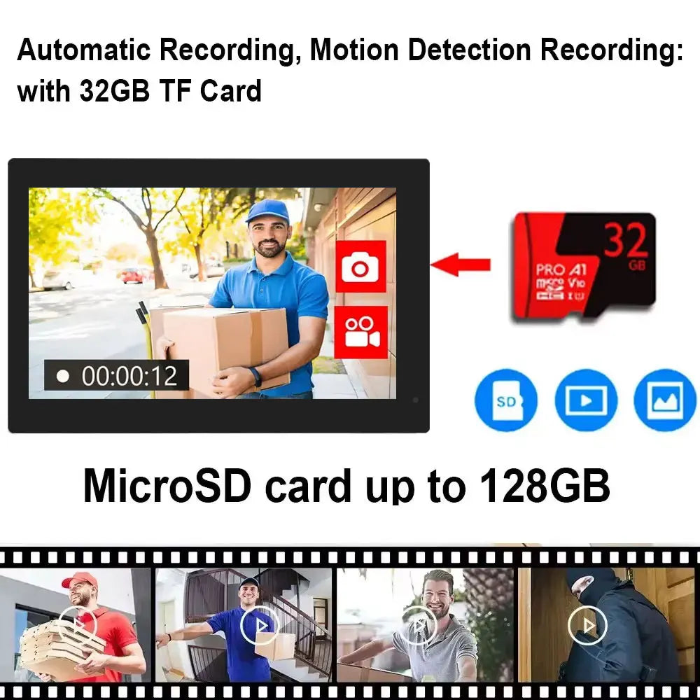 1080P Video Intercom Wifi 7/10 Inch Monitor Kit for Apartment System Home Security 2 Wire Doorbell Card Swipe Private House Tuya