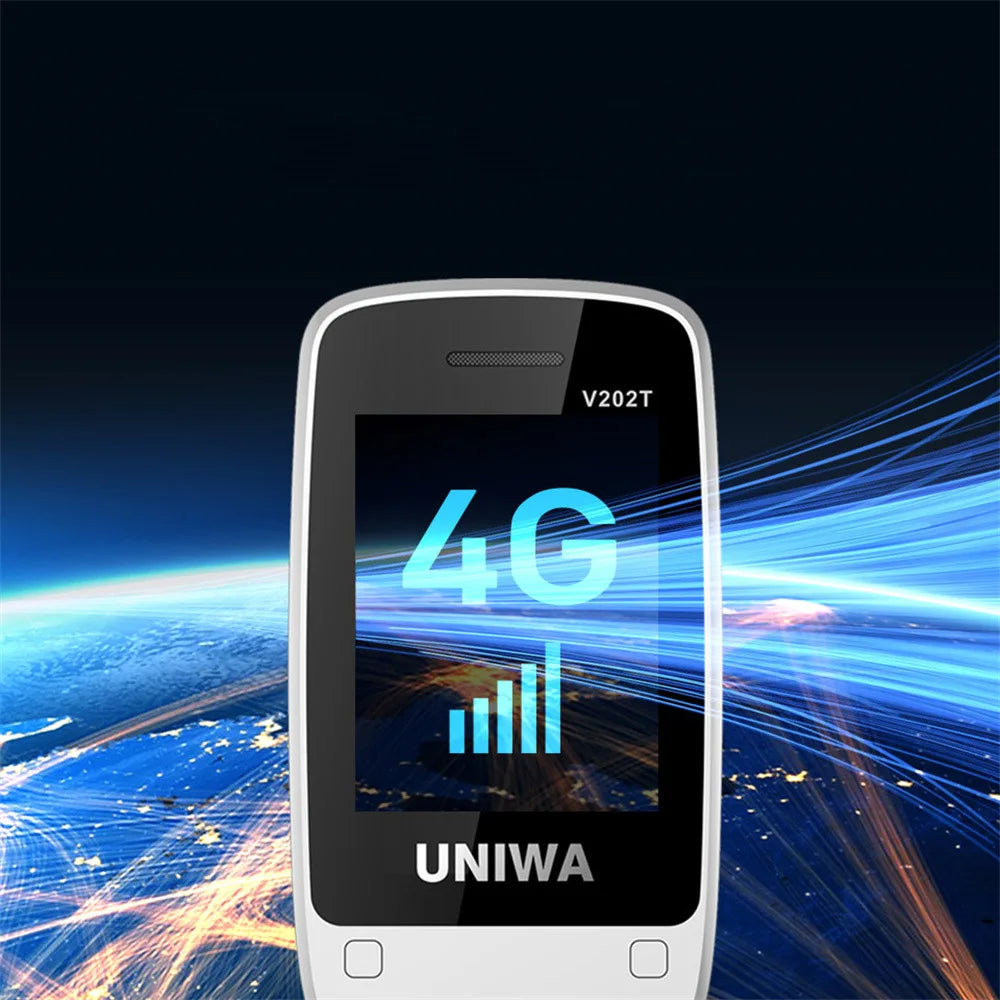 UNIWA V202T 4G Flip Phone Large Button for Elderly Mobile Phone 2.4Inch Screen 1450mAh With Emergency Call Button Global Version