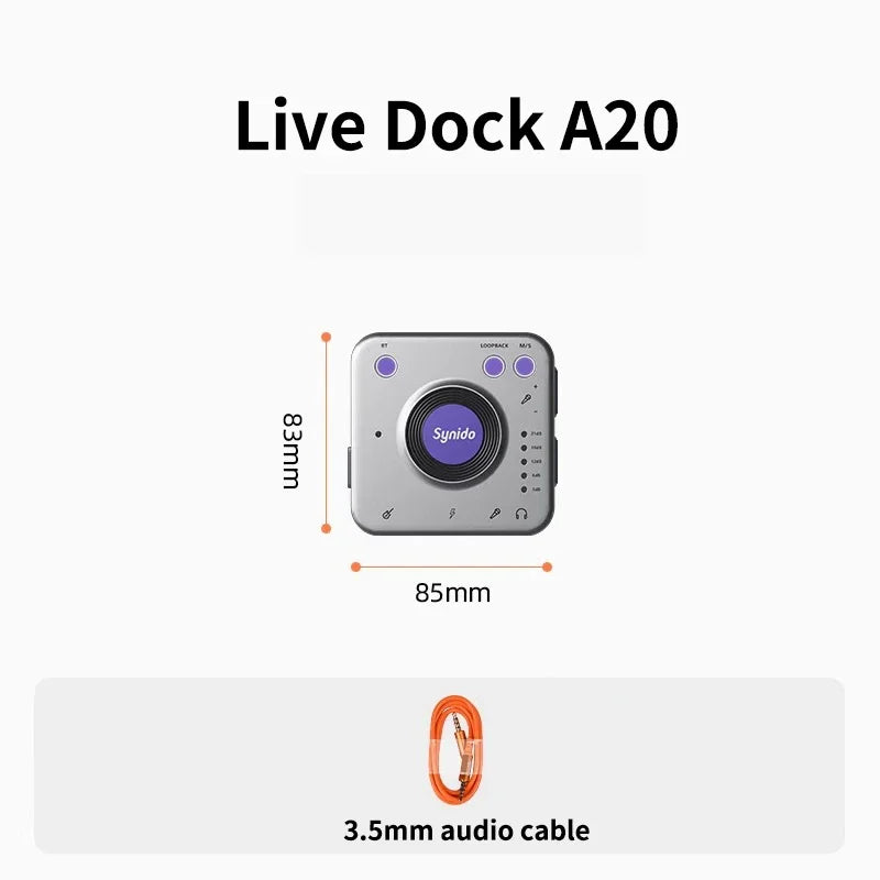 USB-C Audio Interface Live Dock A20 by Tidesmit for Pro Streaming Live Dock A20 Tidesmit
