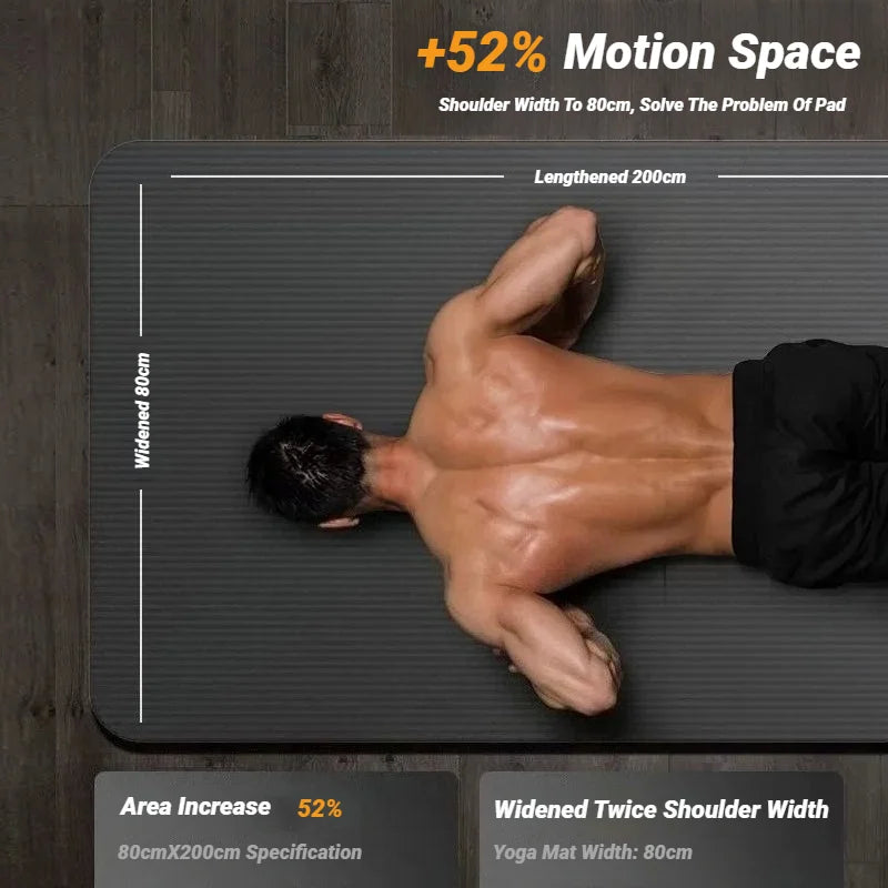Two-Piece Set High Quality Extra Sport Thick Nbr Non-Slip Yoga Mats For Fitness Pilates Gym Home Tasteless Spor Universal Men