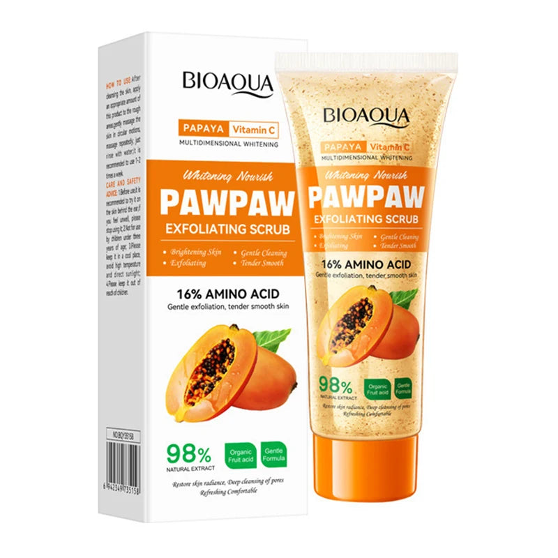 Papaya Vitamin C Exfoliating Scrub 100g - Natural Salon-Quality Deep Cleansing Scrubs Treatments 1pc Tidesmit