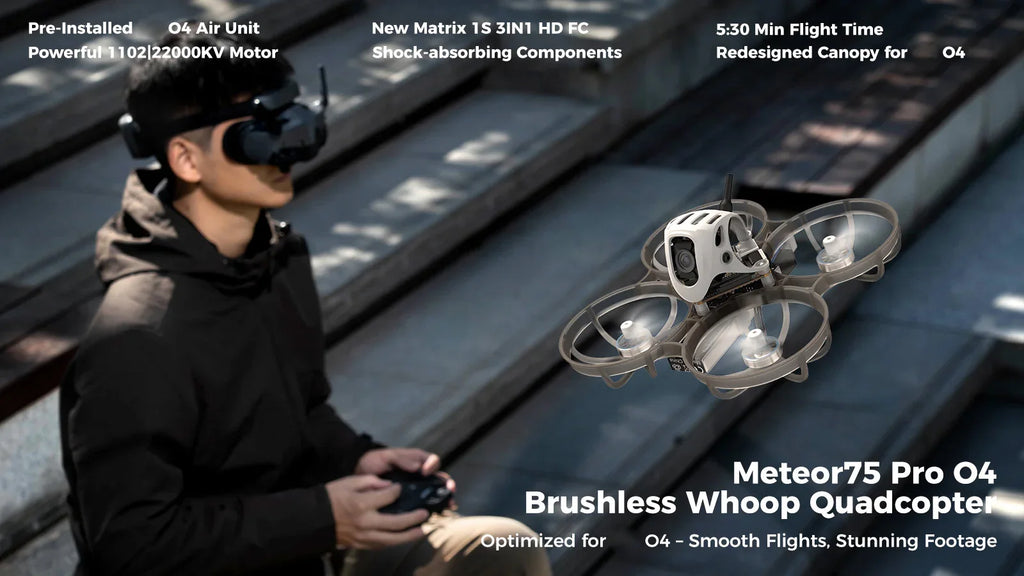 BETAFPV Meteor75 Pro O4 Brushless Whoop Drone - Compact 1S Performance Tidesmit