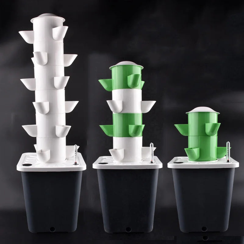 2/3/4/5/6 Tiers Vertical Tower Vegetable Planters Home Garden Balcony Hydroponic Grow System DIY Soilless Culture Planting Pot
