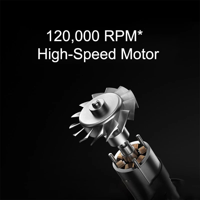 MIJIA Pro hair dryer 120,000 RPM high-speed motor diagram for fast, quiet drying performance.