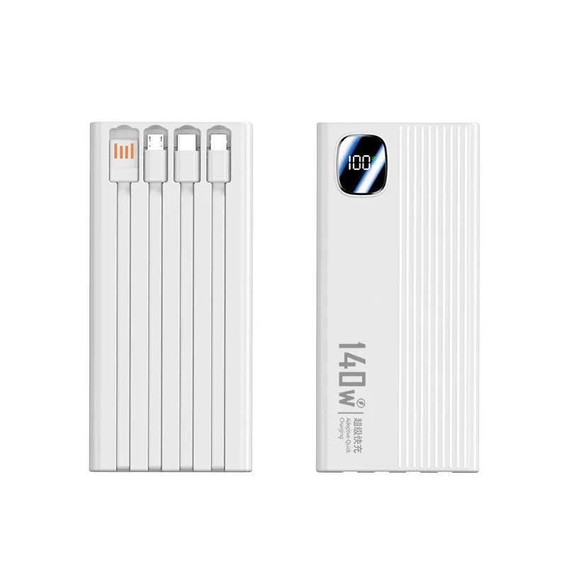 Tidesmit 200000mAh Portable Power Bank - Fast Charging USB-C Travel Battery White 200000mAh Tidesmit