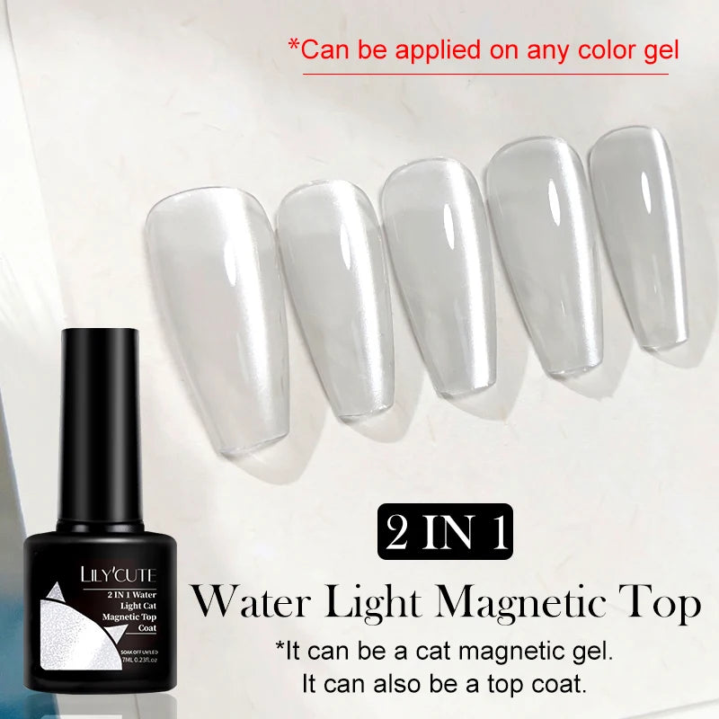 Magnetic Cat Eye Gel Nail Polish – Reflective UV Soak Off Kit Permanent Makeup Machines Water Light Top Coat Tidesmit